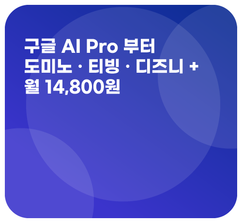구글AI프로 부터 도미노+티빙+디즈니+ 까지!